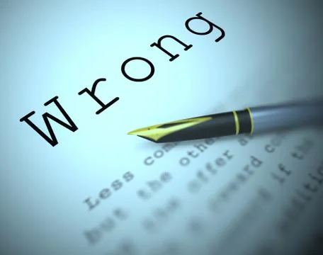 Wrong or incorrect concept icon means defective and flawed- 3d i Stock Illustration