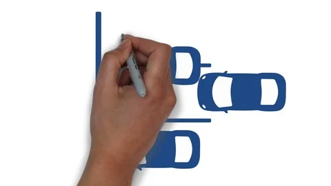 Wrong Parking Animation on isolated white background Stock Footage 107039263