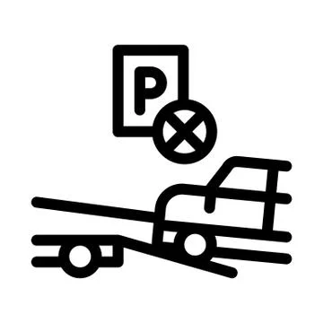 Wrong Parking Car Icon Vector Outline Illustration Stock Illustration