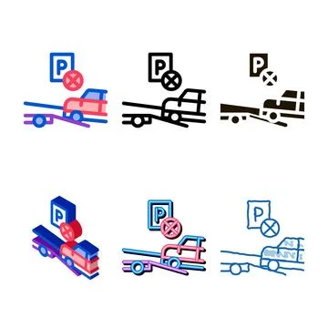 Wrong parking designs car icon vector outline イラスト素材