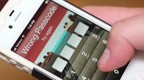 Wrong Passcode Entered on a Smartphone Lock Screen Video stock 22226683