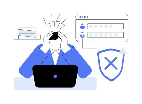 Wrong password abstract concept vector illustration. Stock Illustration