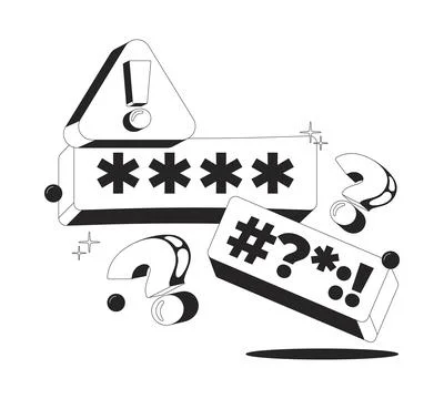 Wrong password alert clean onboarding illustration Stock Illustration