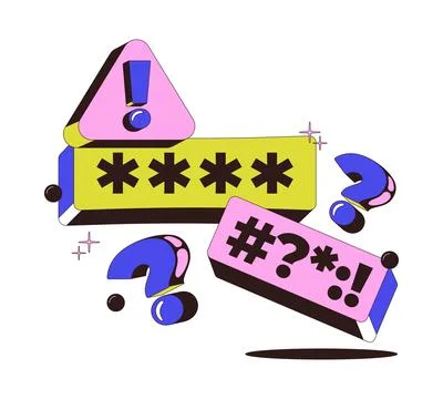 Wrong password alert modern onboarding illustration Stock Illustration