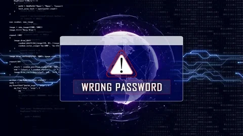 WRONG PASSWORD and Earth Connections Network, Animation, Background, Loop, 4k Stock Footage 255422270