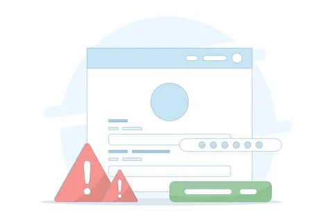 Wrong password and username, accessing account denied, wrong password. Stockillustratie