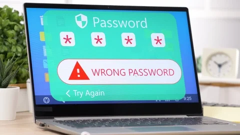 Wrong Password Being Typed on a Laptop Computer Screen 스톡 동영상 115362178