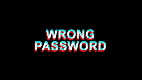 Wrong Password Glitch Effect Text Digital TV Distortion 4K Loop Animation Video stock 106670775