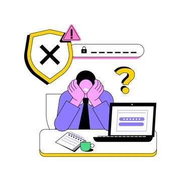 Wrong password isolated cartoon vector illustrations. Stockillustratie