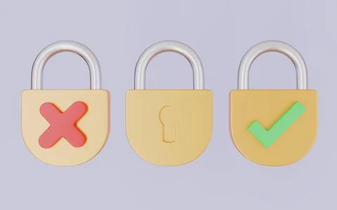 Wrong password recovery, Forgot Password icon, Yellow padlock Stock Illustration