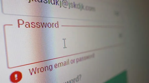 Wrong password on the screen 스톡 동영상 237613008