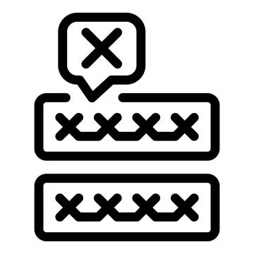 Wrong password showing access denied message with cross mark 스톡 일러스트