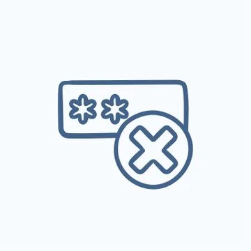 Wrong password  sketch icon Illustrazione stock