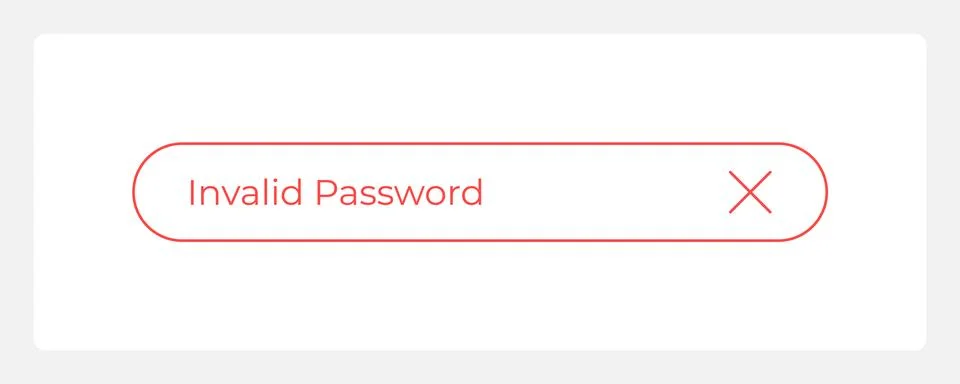 Wrong password UI element template Stock Illustration