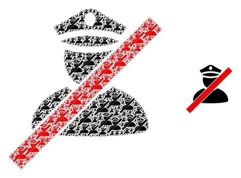 Wrong Police Man Recursive Icon Collage 스톡 일러스트