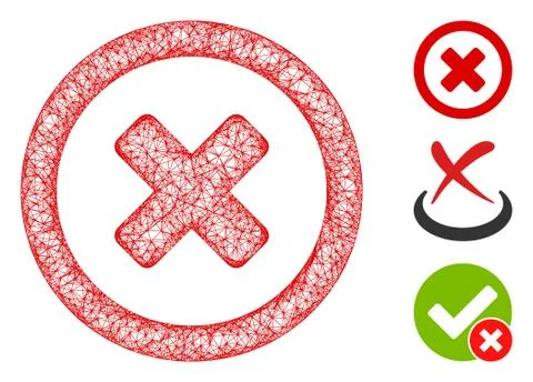 Wrong Polygonal Web Vector Mesh Illustration Stock Illustration