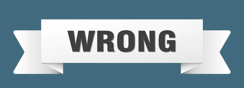 Wrong ribbon isolated on transparent background. wrong ribbon Illustrazione stock