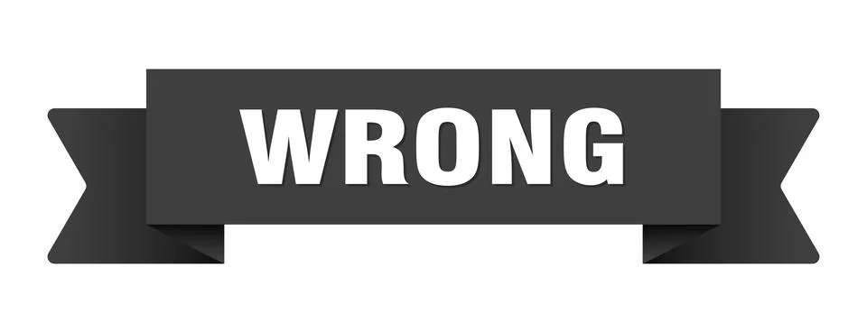 Wrong ribbon isolated on transparent background. wrong ribbon Illustrazione stock