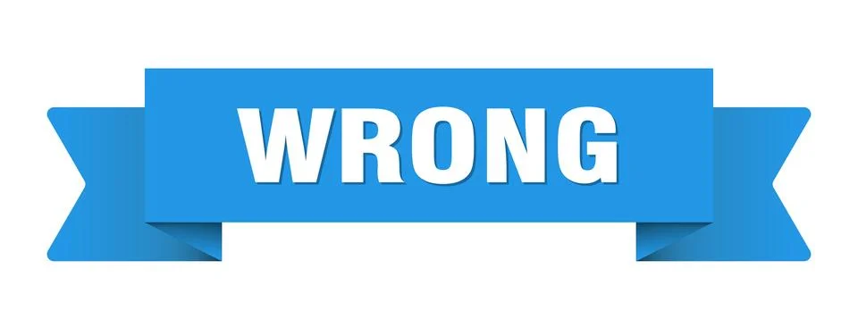 Wrong ribbon isolated on transparent background. wrong ribbon Illustrazione stock