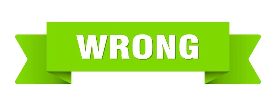 Wrong ribbon isolated on transparent background. wrong ribbon Stock Illustration