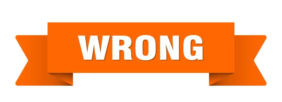 Wrong ribbon isolated on transparent background. wrong ribbon Stock Illustration