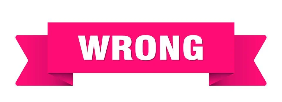 Wrong ribbon isolated on transparent background. wrong ribbon Stock Illustration