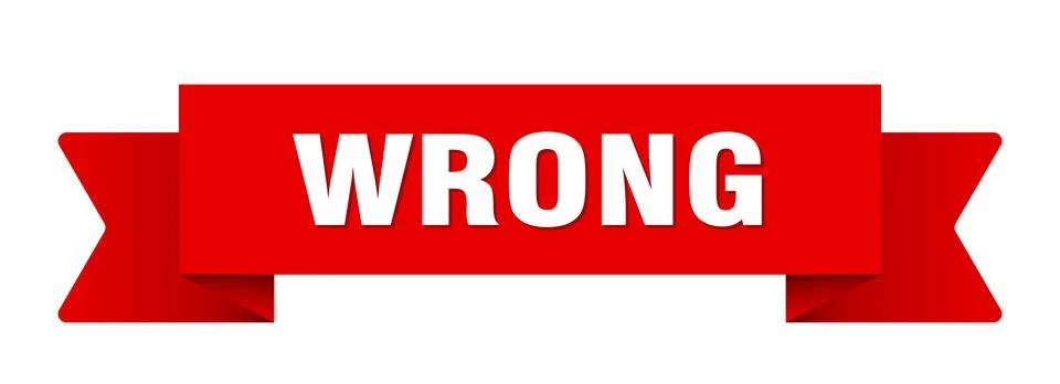 Wrong ribbon isolated on transparent background. wrong ribbon Stock Illustration