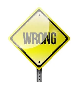Wrong road sign illustration design Illustrazione stock
