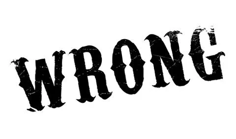 Wrong rubber stamp Stock Illustration