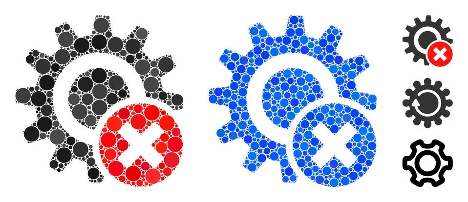 Wrong Settings Gear Composition Icon of Circles Stock Illustration