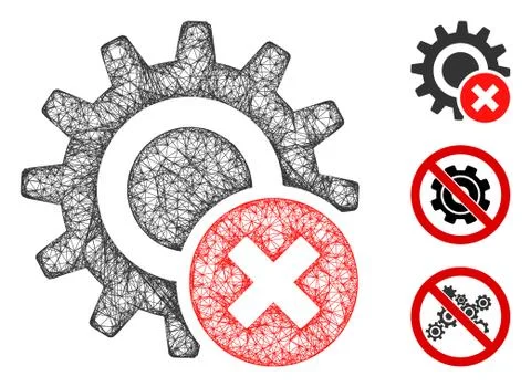 Wrong Settings Gear Polygonal Web Vector Mesh Illustration Stock Illustration