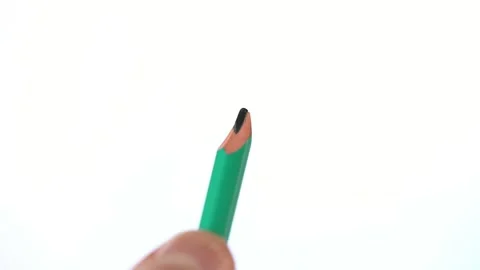 Wrong sharpened broken pencil slow motion. Stock Footage 234650544