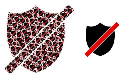 Wrong Shield Collage of Wrong Shield Items and Original Icon 스톡 일러스트