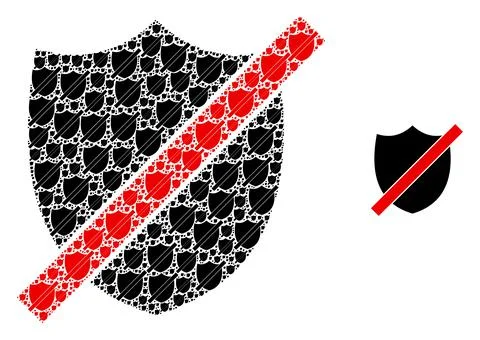 Wrong Shield Recursion Icon Collage 스톡 일러스트