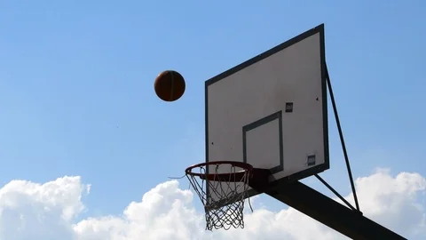 Wrong shot of the basketball that does not enter the basket Stock Footage 109794440