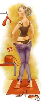 Wrong sized clothes Stock Illustration