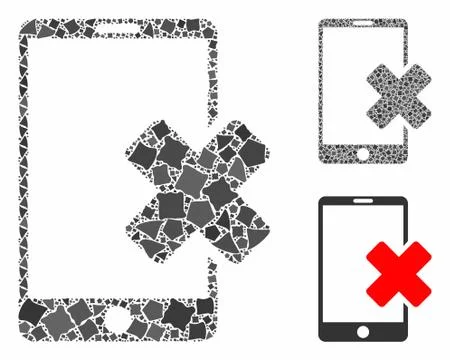 Wrong smartphone Composition Icon of Rough Elements Stock Illustration