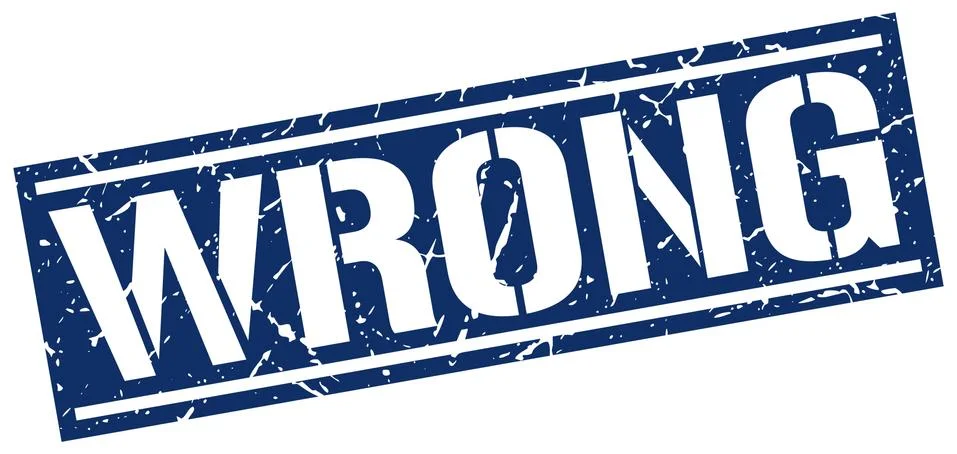 Wrong square grunge stamp Illustrazione stock