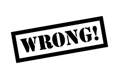 Wrong stamp symbol, label sticker sign button, text banner vector illustratio Stock Illustration