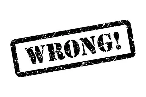 Wrong stamp symbol, label sticker sign button, text banner vector illustratio Stock Illustration