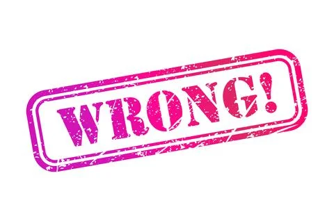 Wrong stamp symbol, label sticker sign button, text banner vector illustratio Stock-Illustration
