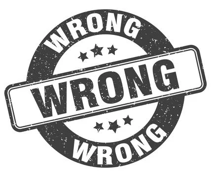 Wrong stamp. wrong label. round grunge sign Stock Illustration