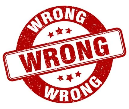 Wrong stamp. wrong label. round grunge sign Stock Illustration