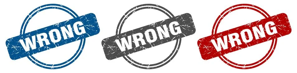 Wrong stamp. wrong sign. wrong label set Stock Illustration