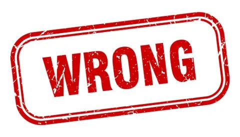 Wrong stamp. wrong square grunge red sign Stock Illustration
