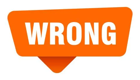 Wrong sticker. wrong orange sign isolated on transpatent background Stock Illustration