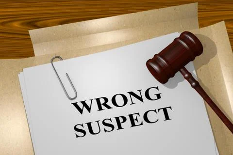Wrong Suspect - legal concept Illustrazione stock