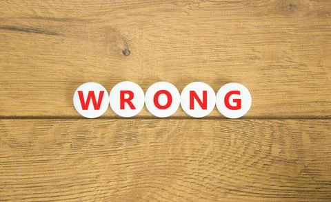 Wrong symbol. Concept word Wrong on beautiful white pills circles. Beautiful  Stock Photos