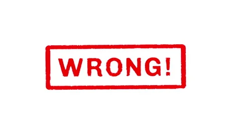 Wrong Text Stamp effects Animation on White Background and Green Screen Stock Footage 154727506