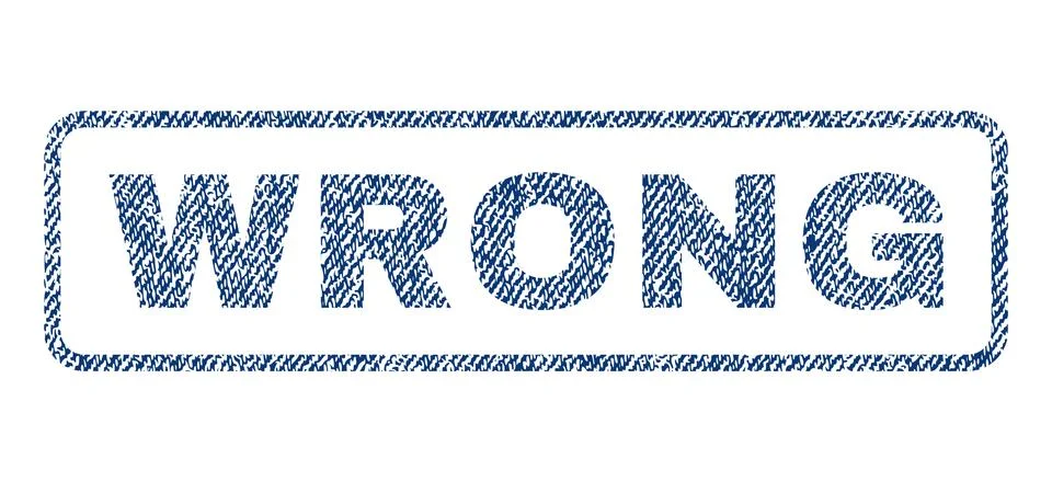 Wrong Textile Stamp Stock Illustration
